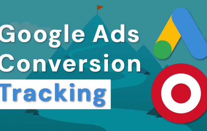 image showing google ads logo and a target symbol next to "google ads conversion tracking" text